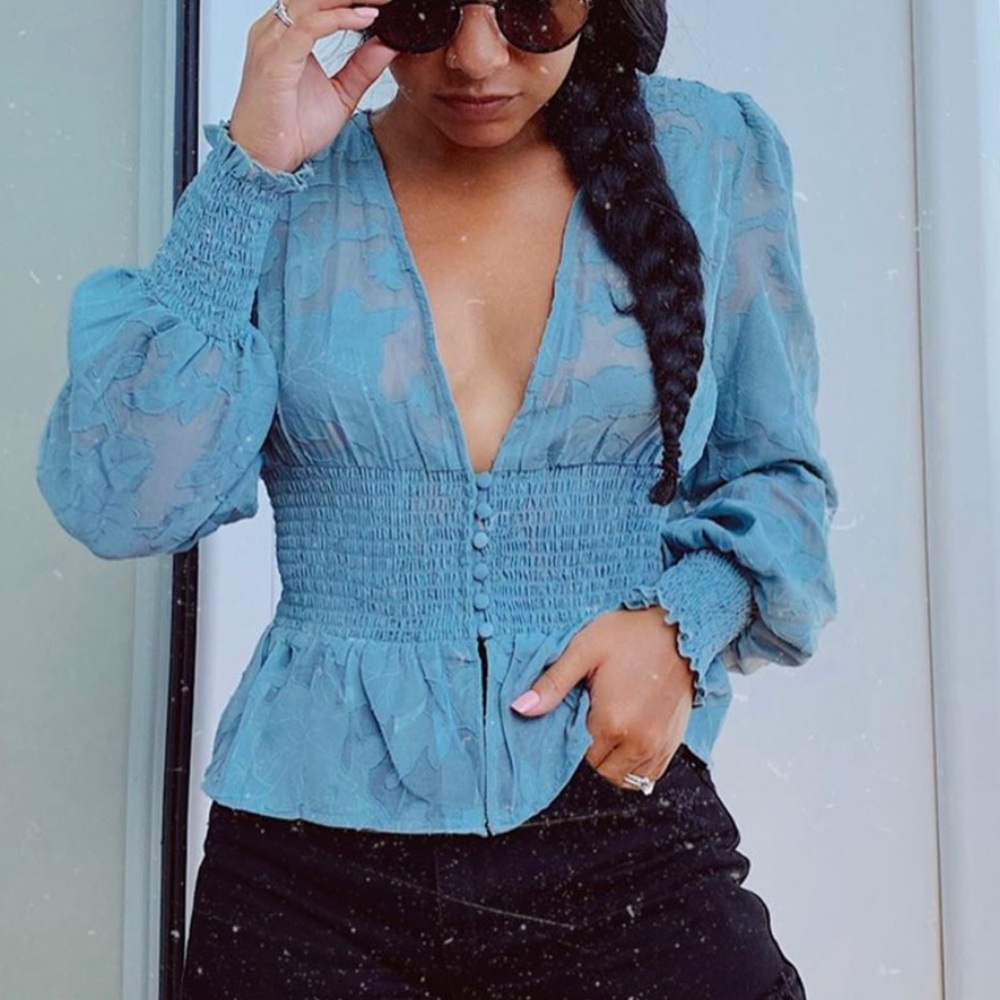 Long Sleeve Chiffon Top